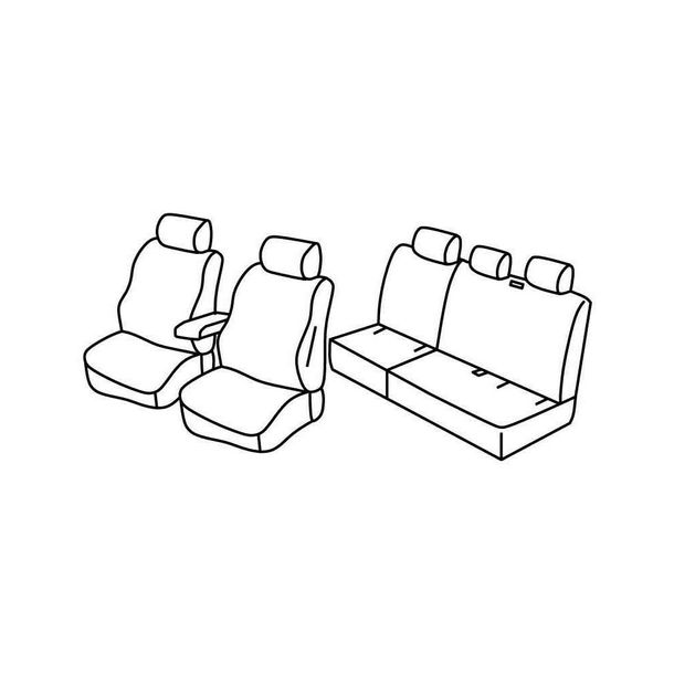 Coprisedili Lampa Set Superior - Grigio/Nero - compatibile per Volkswagen Caddy Life (01/04>08/15)
