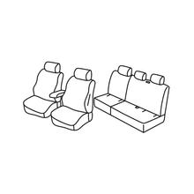 Housses de siège Lampa Set Superior - Noir/Bleu - compatibles avec Volkswagen Caddy Life (01/04>08/15)
