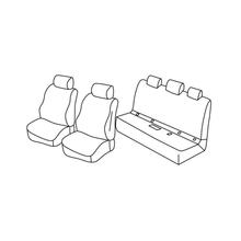 Sitzbezüge Lampa Set Superior - Schwarz/Blau - kompatibel für Mercedes Classe C 4p (03/14>05/21)