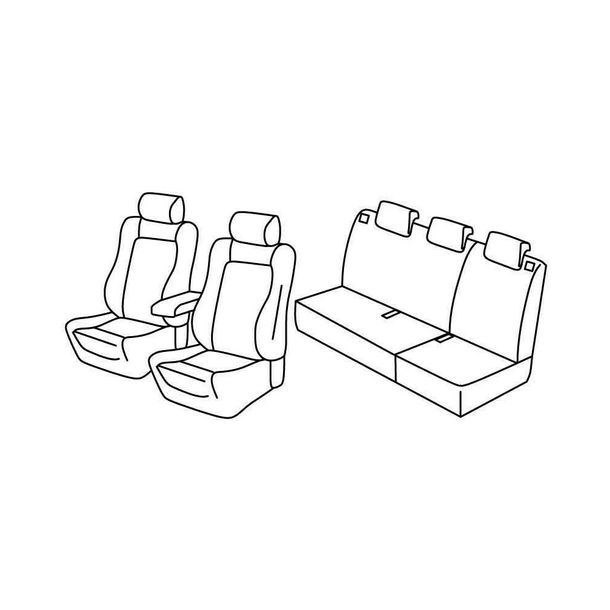 Seat Covers Lampa Set Superior - Black/Blue - compatible with Renault Clio III 5-door (10/05>01/13)