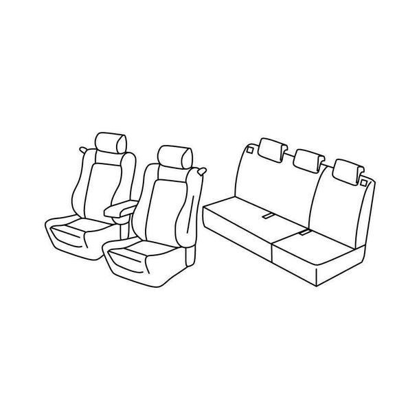 Seat Covers Lampa Set Superior - Black/Grey - compatible for Renault Clio III 3-door (10/05>01/13)