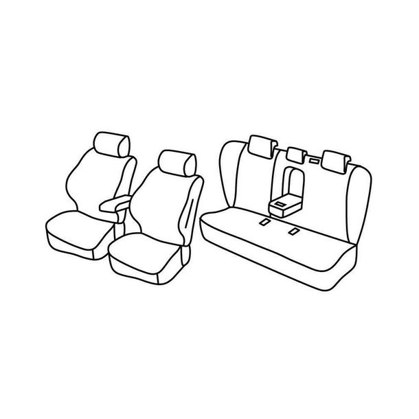 Ensemble de housses de siège Superior - gris/noir - compatible pour Honda Accord 4p (06/08>11/11)
