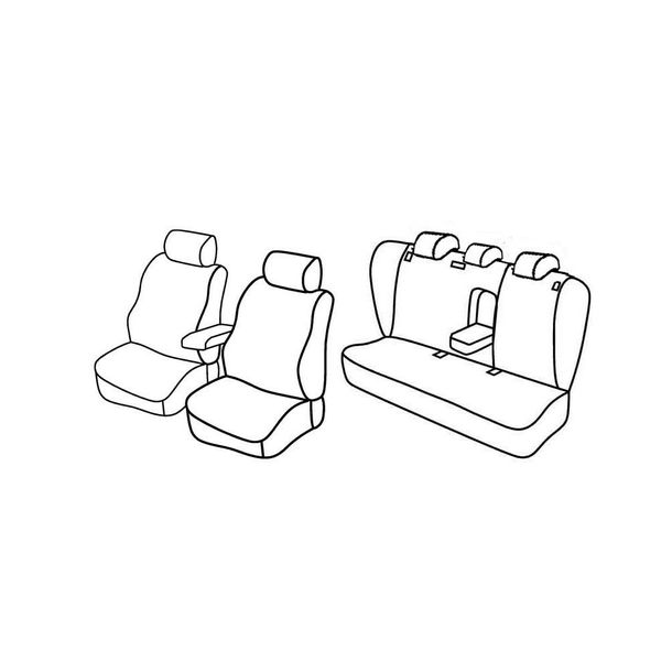Ensemble de housses de siège Superior - Nocciola - compatible pour Skoda Superb 4p (09/08>08/13)