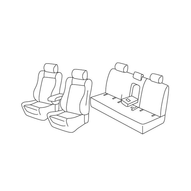 Seat Covers Lampa Set Superior - Grey/Black - compatible for Kia Sportage (03/16>)