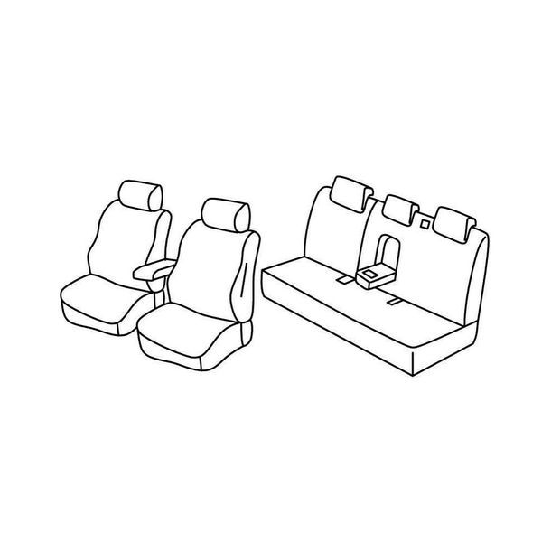 Sitzbezüge Lampa Set Superior - Schwarz/Rot - kompatibel für Ford Edge (09/18>03/21)
