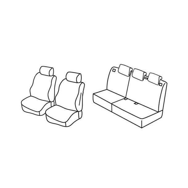 Sitzbezüge Lampa Set Superior - Beige - kompatibel für Fiat Grande Punto 5p (09/05>04/12) - Fiat Punto 5p (01/12>04/19)