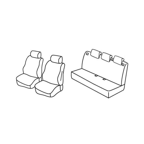 Coprisedili Lampa Set Superior - Nero/Blu - compatibili per Fiat Grande Punto 5p (09/05>04/12) - Fiat Punto 5p (01/12>04/19)
