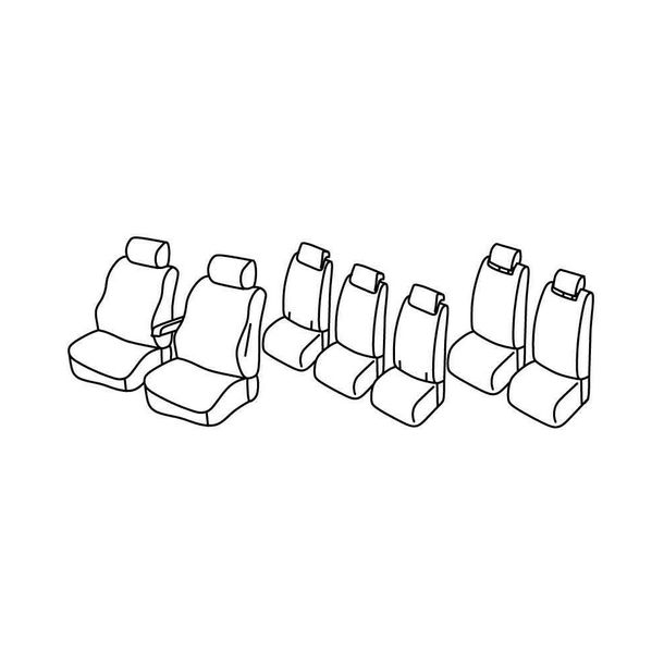 Housses de siège Lampa Set Superior - Beige - compatibles pour Ford Galaxy (09/06>09/15) - Ford S-Max (06/06>09/15)