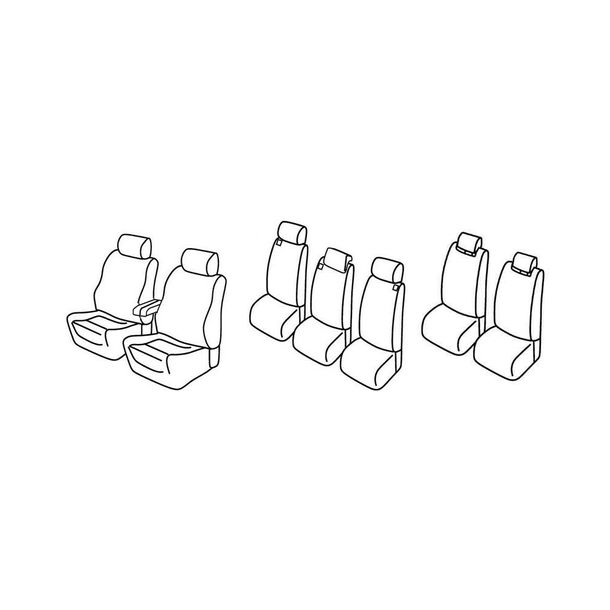 Seat Covers Lampa Set Superior - Grey/Black - compatible for Toyota Corolla Verso (09/04>05/09)