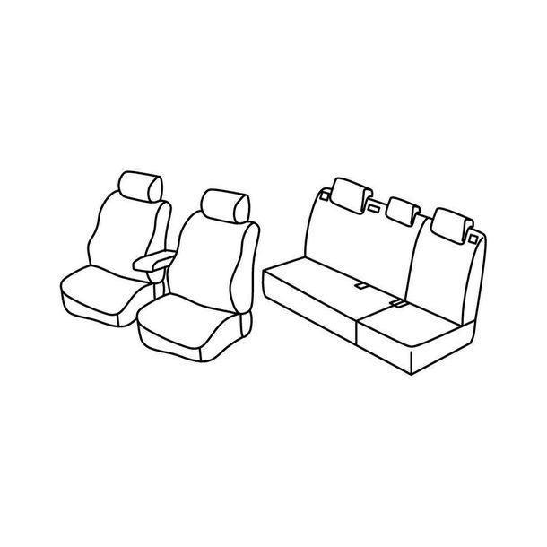 Fundas de Asiento Lampa Set Superior - Negro/Azul - compatible para Volkswagen Polo 5p (05/14>09/17) - Volkswagen Polo 5p (09/09>04/14)