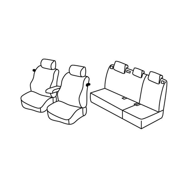 Coprisedili Lampa Set Superior - Nero/Rosso - compatibili per Volkswagen Polo 3p (05/14>09/17)