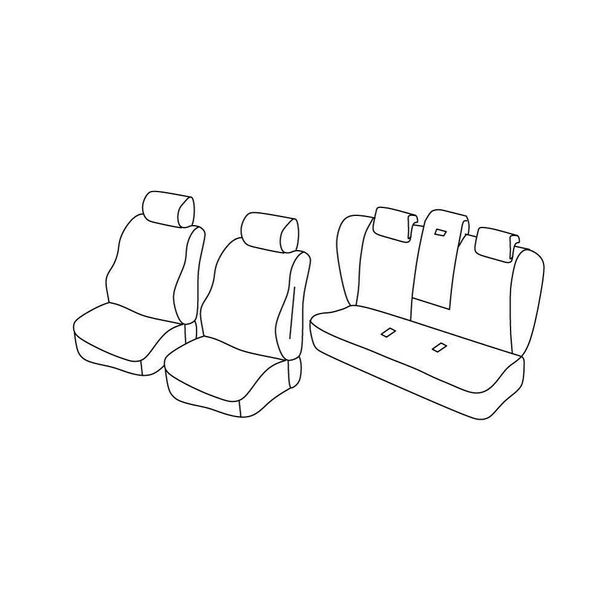 Coprisedili Lampa Set Superior - Grigio/nero - compatibili per Bmw Serie 5 (E60) (07/03>12/09)
