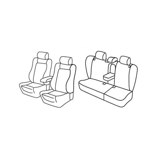 Sitzbezüge Lampa Set Superior - Schwarz/Grau - kompatibel für Skoda Octavia 5p (09/04>02/13) - Skoda Octavia Wagon (01/05>04/13)