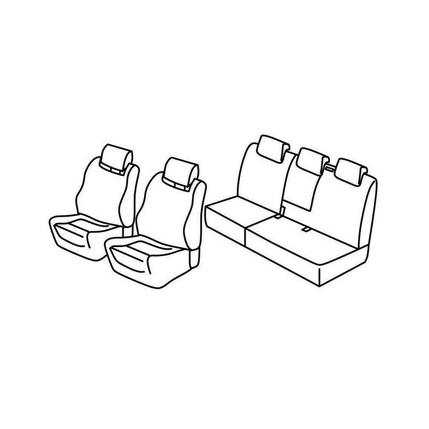 Coprisedili Lampa Set Superior - Nero/Grigio - compatibili per Seat Altea XL (01/07>06/15)