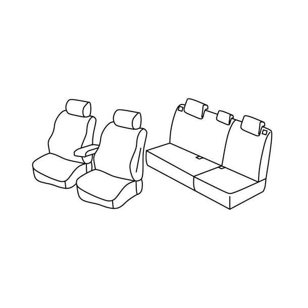 Coprisedili Lampa Set Superior - Nero/Grigio - compatibili per Renault Modus (09/04>06/13)