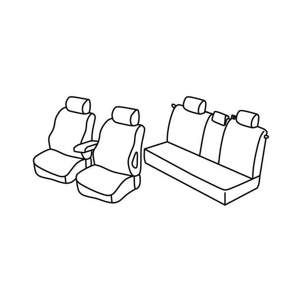 Seat Covers Lampa Set Superior - Black/Grey - compatible with Opel Zafira (09/05>10/11) - Opel Zafira One (11/11>07/15)