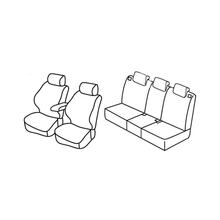 Sitzbezüge Lampa Set Superior - Schwarz/Grau - kompatibel für Opel Meriva (05/10>01/14)