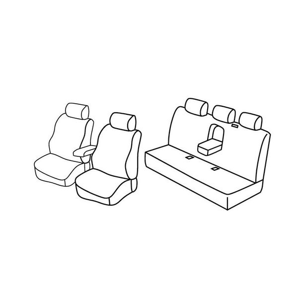 Stoelhoezen Lampa Set Superior - Zwart/Grijs - compatibel voor Mercedes Klasse C 4-deurs (05/00>01/07)
