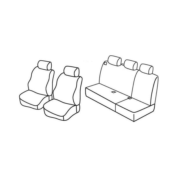 Housses de siège Lampa Set Superior - Noir/Gris - compatibles pour Land Rover Freelander 5p (10/97>11/06)