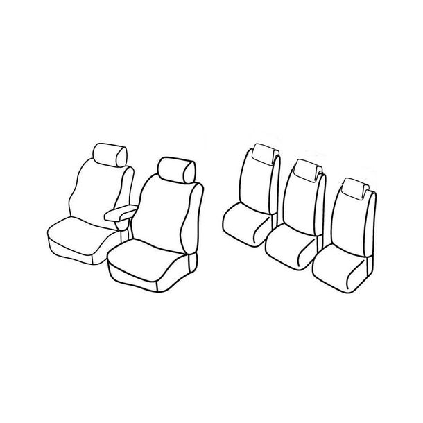 Seat Covers Lampa Set Superior - Black/Grey - compatible for Ford Galaxy (09/06>09/15) - Ford S-Max (06/06>09/15)
