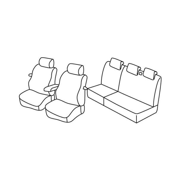 Housses de siège Lampa Set Superior - Noir/Gris - compatibles pour Fiat Stilo 3p (01/02>12/07)