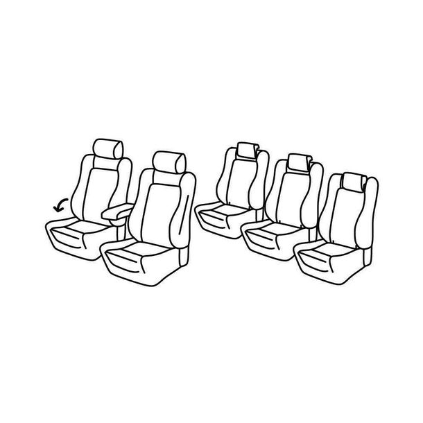 Seat Covers Lampa Set Superior - Black/Grey - compatible for Volkswagen Sharan (10/10>07/20)