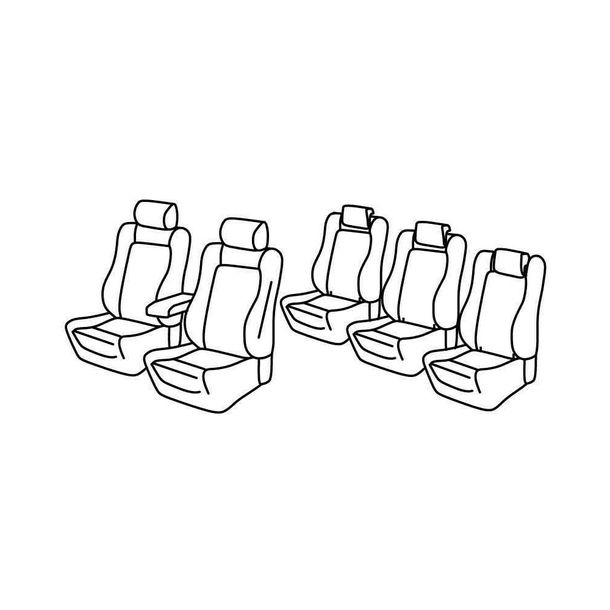 Sitzbezüge Lampa Set Superior - Schwarz/Grau - kompatibel für Volkswagen Sharan (10/10>07/20)