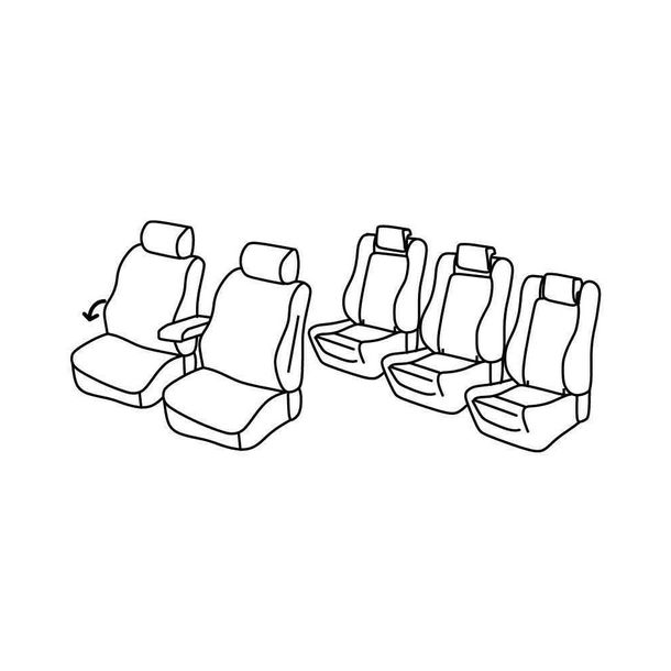 Coprisedili Lampa Set Superior - Nero/Grigio - compatibili per Volkswagen Sharan (10/10>07/20)