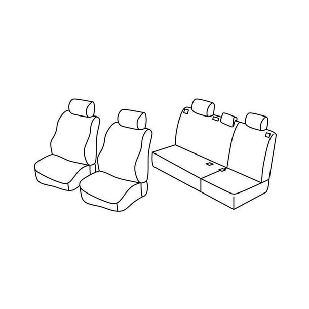 Coprisedili Lampa Set Superior - Nero/Grigio - compatibili per Volkswagen Polo 5p (11/01>08/09)
