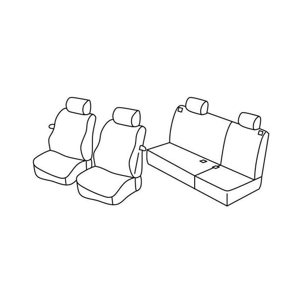 Housses de siège Lampa Set Superior - Noir/Gris - compatibles avec Volkswagen Polo 3p (11/01>08/09)