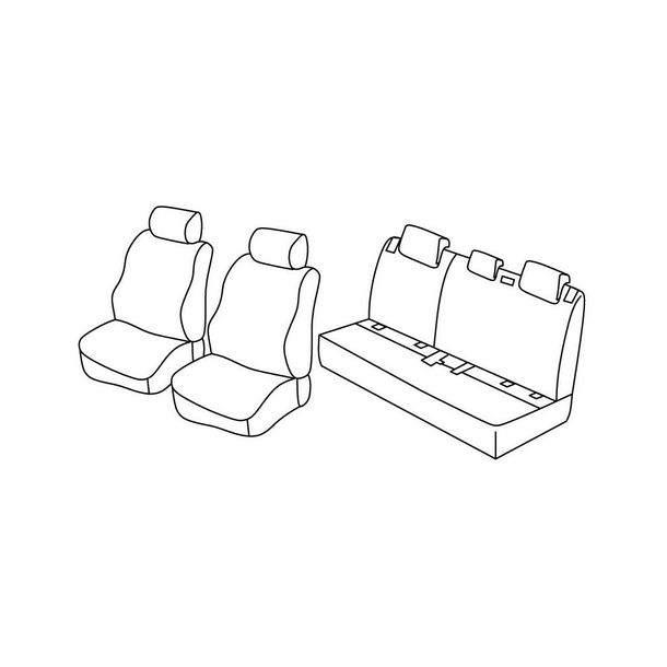 Coprisedili Lampa Set Superior - Nero/Grigio - compatibili per Hyundai i20 5p (11/14>11/20)