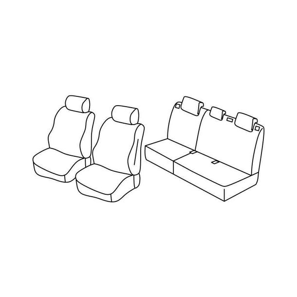 Seat Covers Lampa Set Superior - Black/Grey - compatible for Ford Kuga (06/08>02/13)
