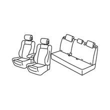 Housses de siège Lampa Set Superior - Noir/Gris - compatible pour Citroen C4 5p (11/10>02/18)