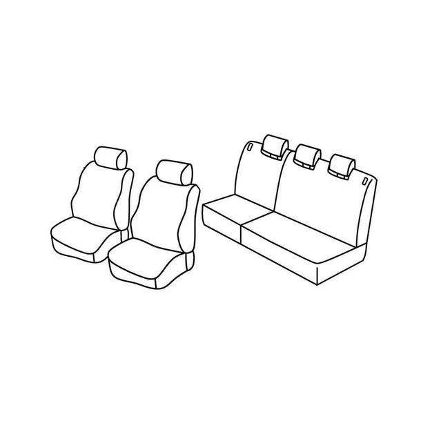 Coprisedili Lampa Set Superior - Nero/Grigio - compatibili per Toyota Yaris 5p (01/06>09/11)