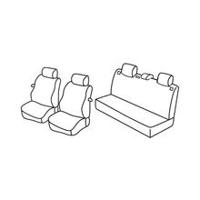 Sitzbezüge Lampa Set Superior - Schwarz/Grau - kompatibel für Seat Ibiza 3p (01/02>08/09)