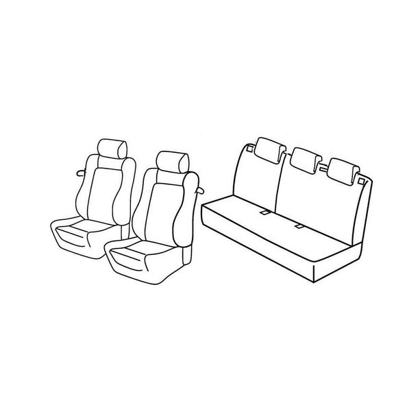 Housses de siège Lampa Set Superior - Noir/Gris - compatibles pour Opel Corsa D 3p (09/06>11/14)