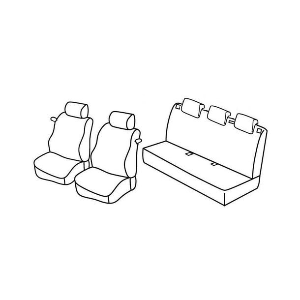 Coprisedili Lampa Set Superior - Nero/Grigio - compatibili per Opel Corsa D 3p (09/06>11/14)