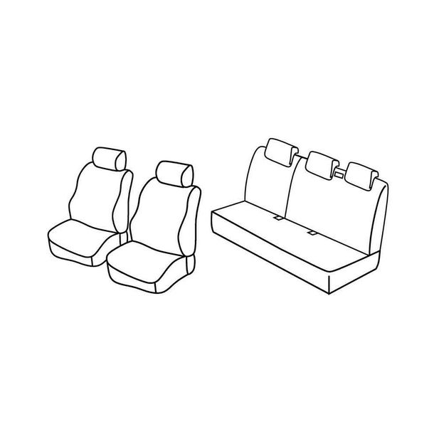 Sitzbezüge Lampa Set Superior - Schwarz/Grau - kompatibel für Nissan Micra 5p (10/07>10/10)