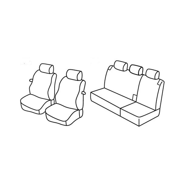 Coprisedili Lampa Set Superior - Nero/Grigio - compatibili per Fiat Bravo (10/95>10/01)