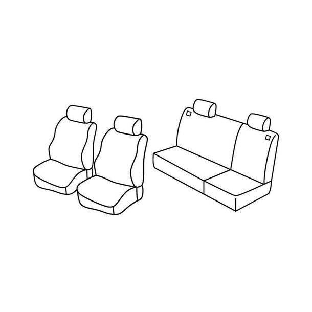 Fundas de asiento Lampa Set Superior - Negro/Gris - compatibles para Volkswagen Polo 3 puertas (08/94>10/01) - Volkswagen Polo 5 puertas (08/94>10/01)