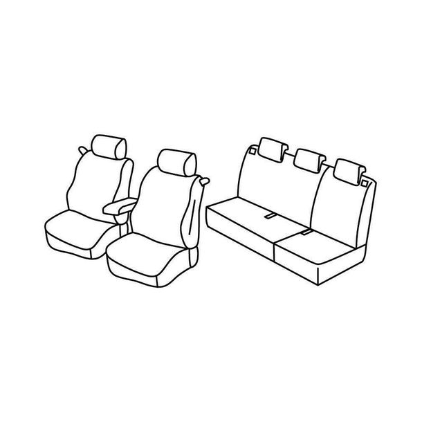 Housses de siège Lampa Set Superior - Noir/Gris - compatibles pour Renault Clio III 3p (10/05>01/13)