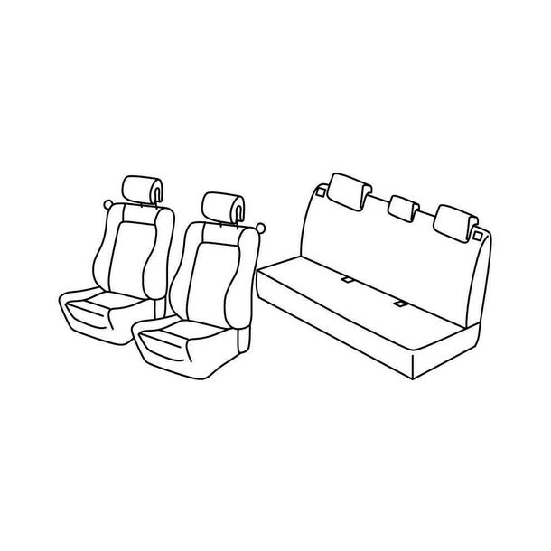 Housses de siège Lampa Set Superior - Noir/Gris - compatibles pour Renault Clio II 3p (03/98>09/05)