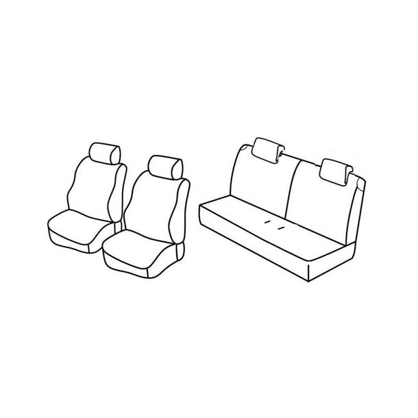 Fundas de Asiento Lampa Set Superior - Negro/Gris - compatibles para Fiat Panda (09/03>01/12) - Fiat Panda Classic (02/12>12/12)
