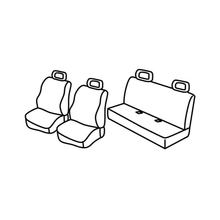 Sitzbezüge Lampa Set Superior - Schwarz/Grau - kompatibel für Fiat Panda (09/03>01/12) - Fiat Panda Classic (02/12>12/12)