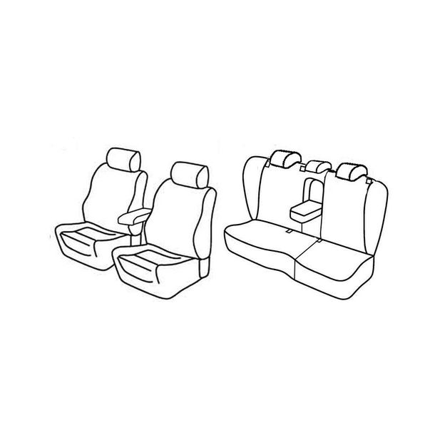 Seat Covers Lampa Set Superior - Black/Red - compatible for Volkswagen Passat Variant (09/05>12/10)