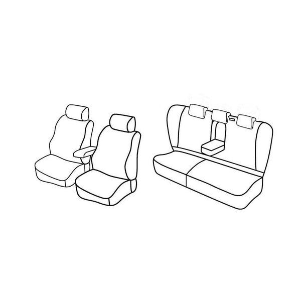 Housses de siège Lampa Set Superior - Noir/Rouge - compatibles avec Mercedes Classe C 4p (05/00>01/07)