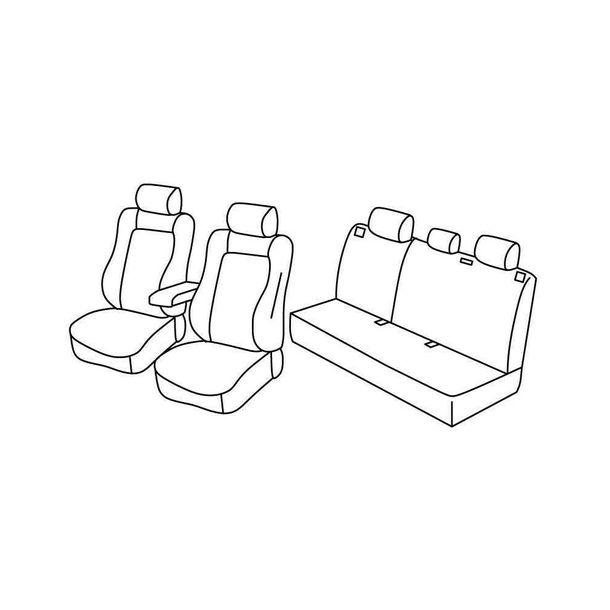 Coprisedili Lampa Set Superior - Nero/Rosso - compatibili per Jeep Renegade (09/14>)