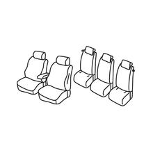 Stoelbekleding Lampa Set Superior - Zwart/Rood - compatibel voor Ford C-Max (11/10>03/20)