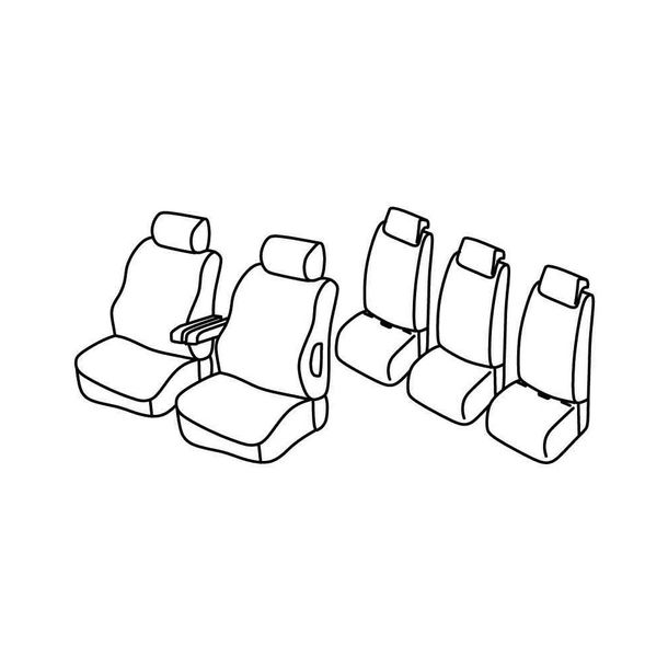 Housses de siège Lampa Set Superior - Noir/Rouge - compatibles pour Citroen Berlingo Multispace (04/08>08/18) - Peugeot Partner Tepee (05/08>08/18)