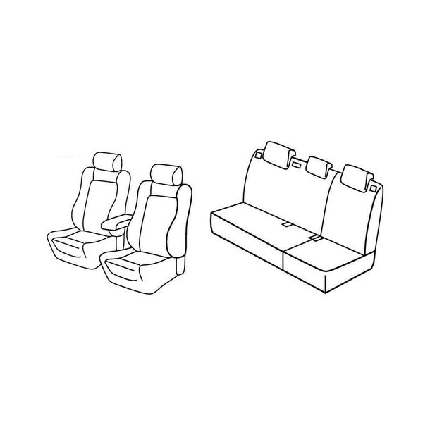 Sitzbezüge Lampa Set Superior - Schwarz/Rot - kompatibel für Volkswagen Polo 5p (05/14>09/17)